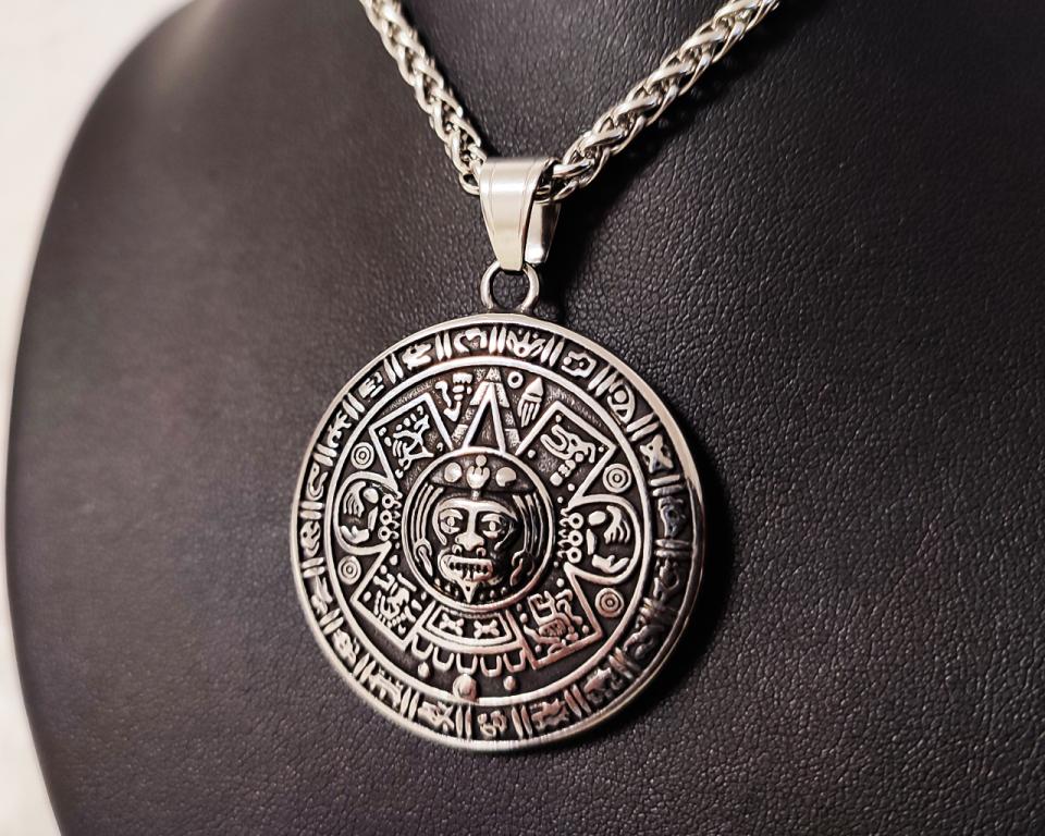 Aztec Sun Pendant Stainless Steel