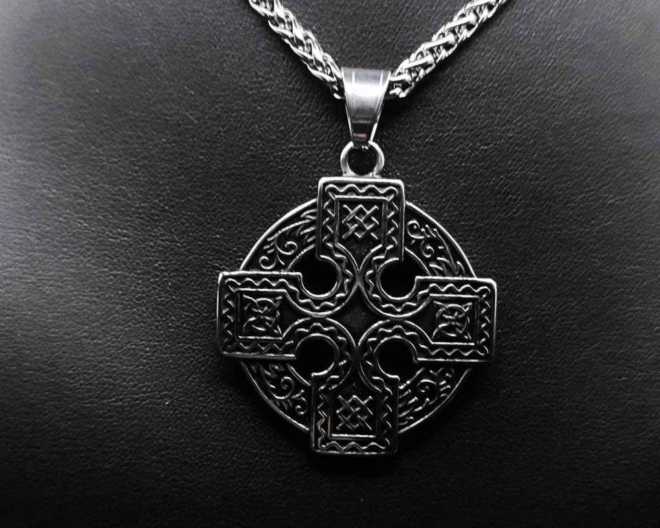 Celtic cross with various Celtic knots