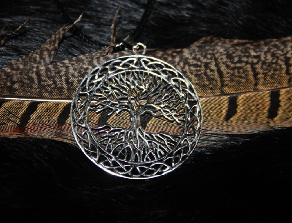 Viking Yggdrasil Runes Pendant World Tree Chain Silver Tree of Life Medieval 