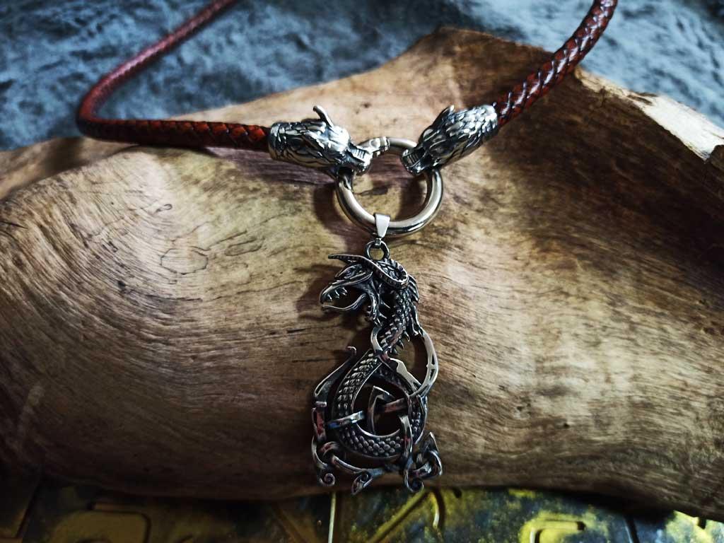 Midgard snake leather chain