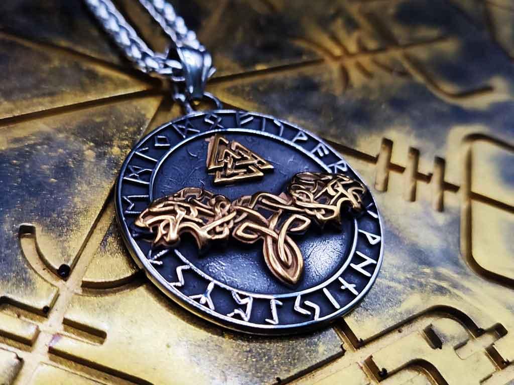 Geri and Freki in the rune circle