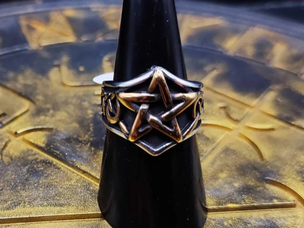 Pentagramm Ring in silber/gold