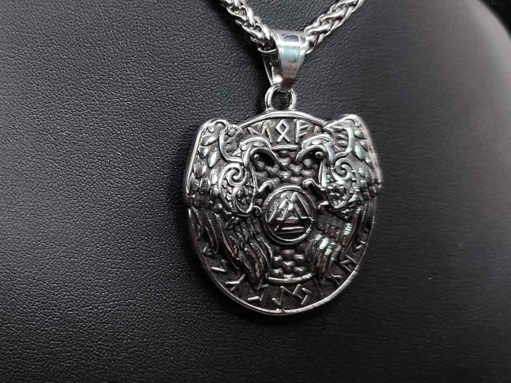 Wikinger Raben-Anhänger aus Edelstahl