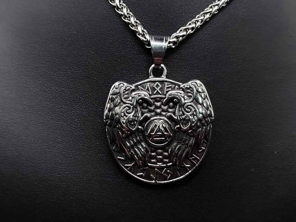 Wikinger Raben-Anhänger aus Edelstahl