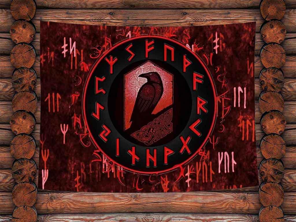 Wandtuch Munin Odins Begleiter