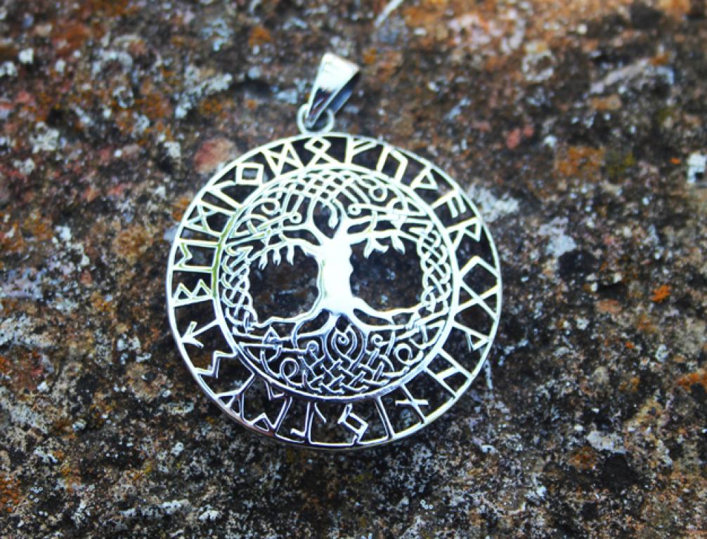 925 Sterling Silber Baum des Lebens Lebensbaum Kelten Runen Runes Runic Anhänger