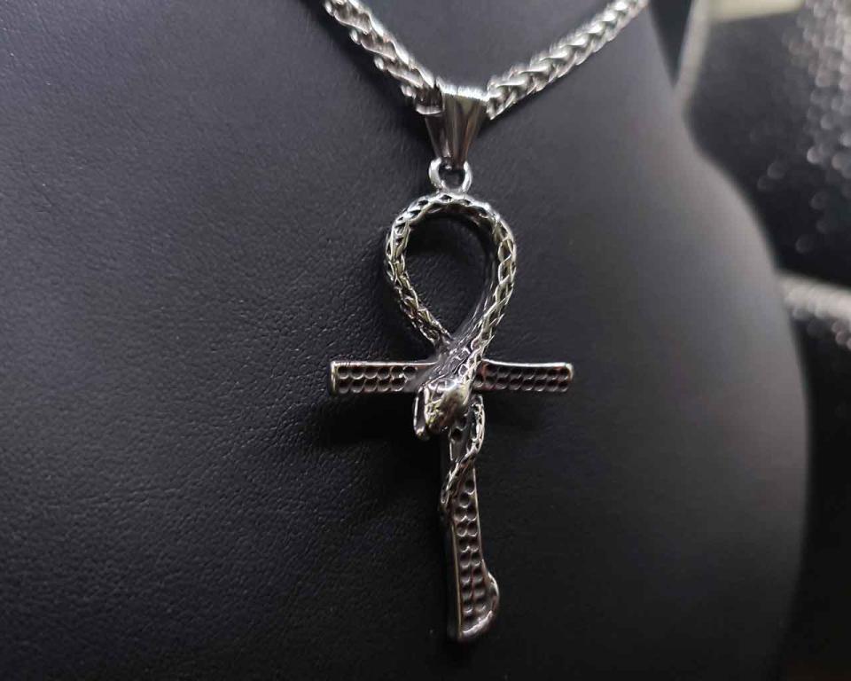 Ankh-shaped snake pendant