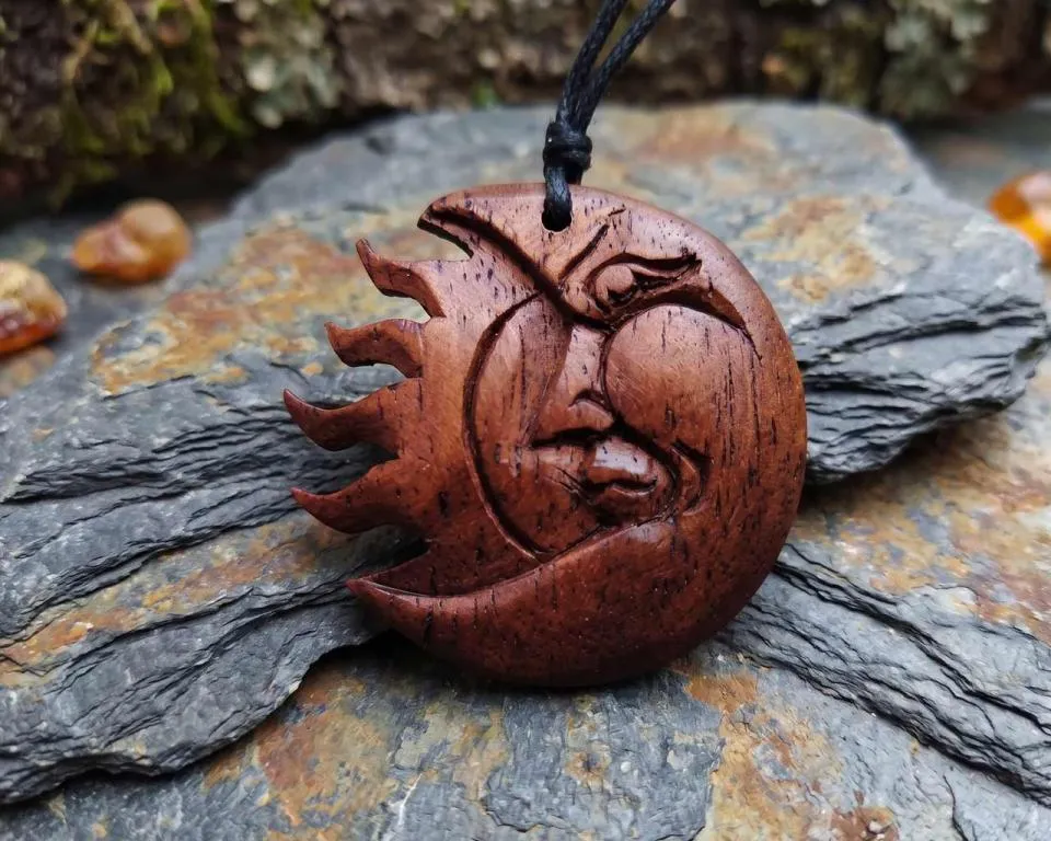 Handcrafted sun and moon