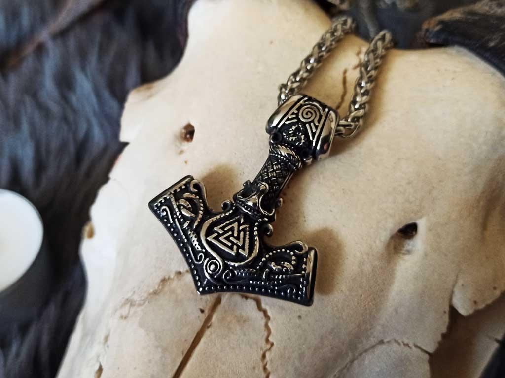 Runen - Valknut Edelstahl Thorhammer