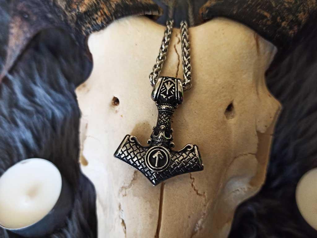 Runen - Valknut Edelstahl Thorhammer