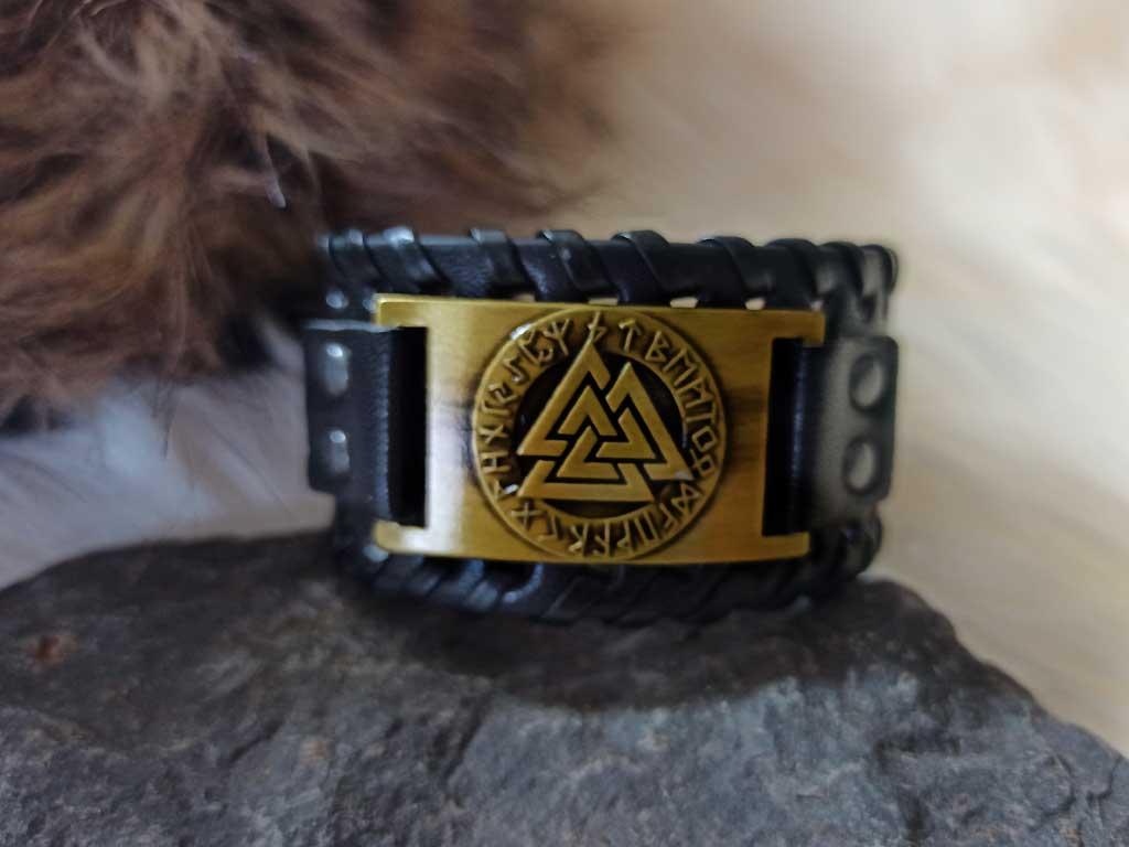 Valknut Lederarmband