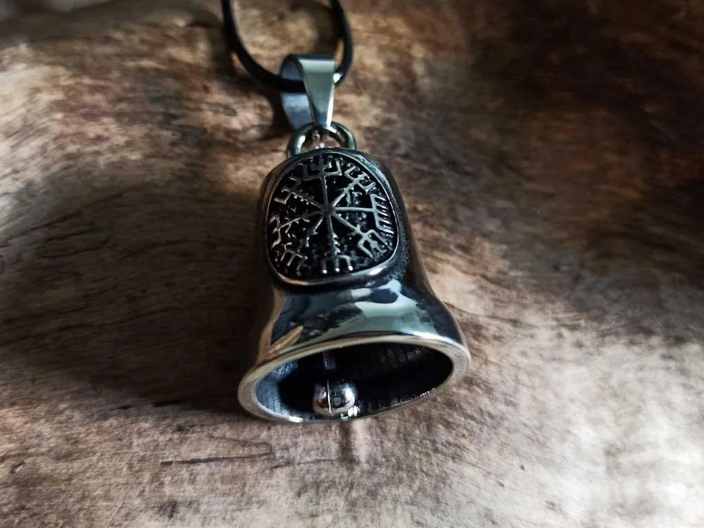 Edelstahlglocke mit Vegvisir verziert
