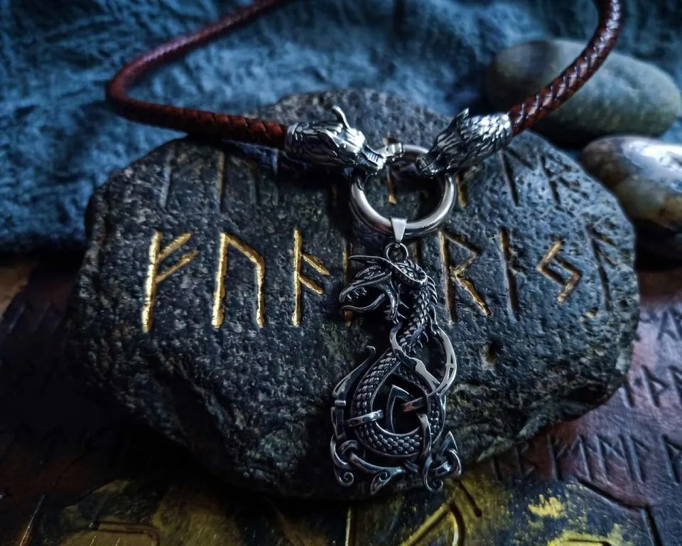 Midgard snake leather chain