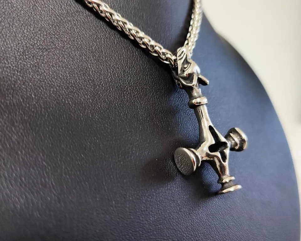 Wolf Cross Pendant Stainless Steel | Nordic Jewelry