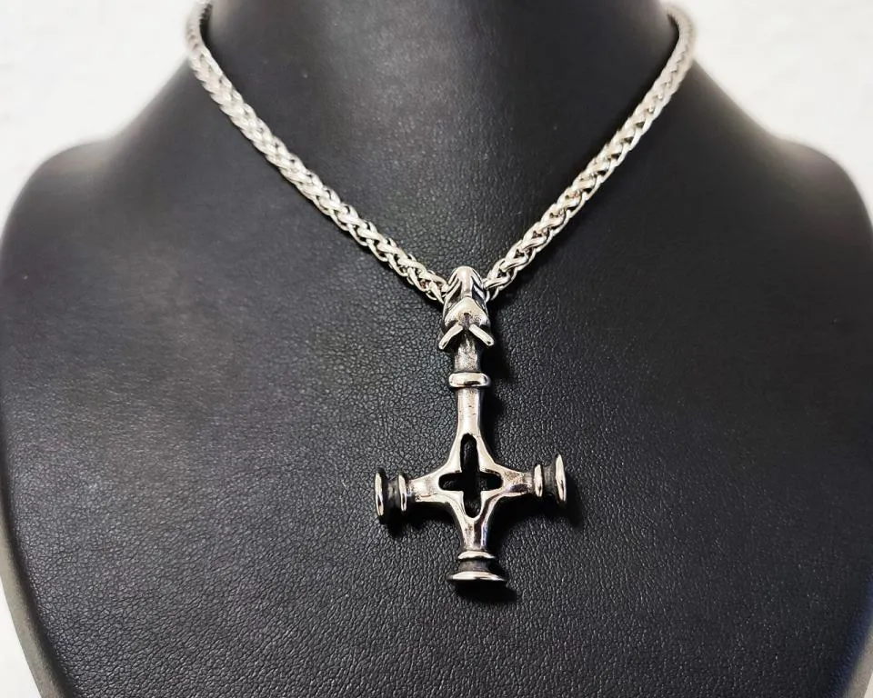 Wolf Cross Pendant Stainless Steel | Nordic Jewelry
