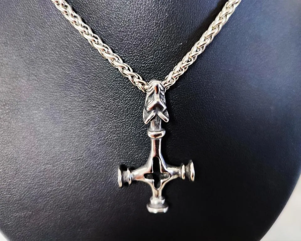 Wolf Cross Pendant Stainless Steel | Nordic Jewelry