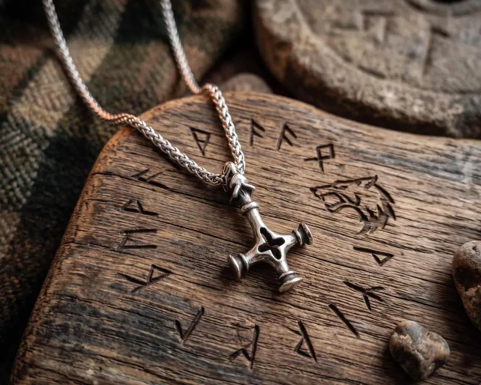 Wolf Cross Pendant Stainless Steel | Nordic Jewelry