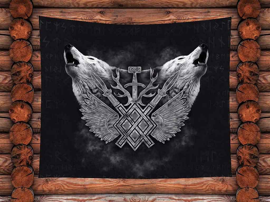 Odins Wölfe mit Waffen der Wikinger