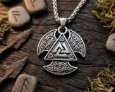 Valknut axe amulet made of stainless steel