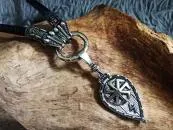 Shield on leather chain