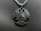 Valknut axe amulet made of stainless steel