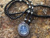 Oval Ganesha on agate pearl necklace