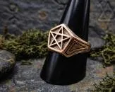 Unisex Bronze Pentakelring