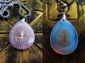 Tree of life on rose quartz / opalite
