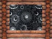 Zodiac signs and moon phases wall hanging