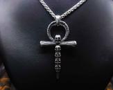 Edelstahl-Anhänger Totenkopf & Ankh