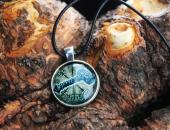 Amulett Vegvisir mit Thor Hammer