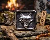 Edelstahlring Fenrir der Wolf