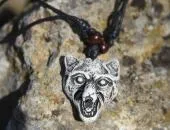 Great white wolf head pendant